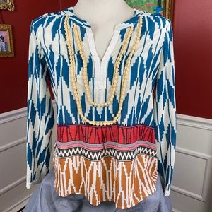 Longsleeve Ikat Boho Tunic Top
